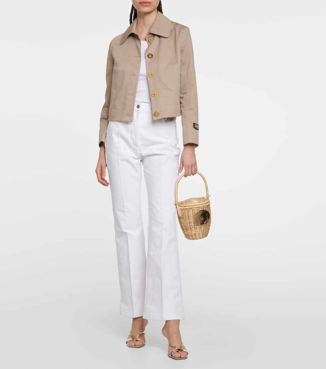 Patou - Embellished high-rise flared jeans