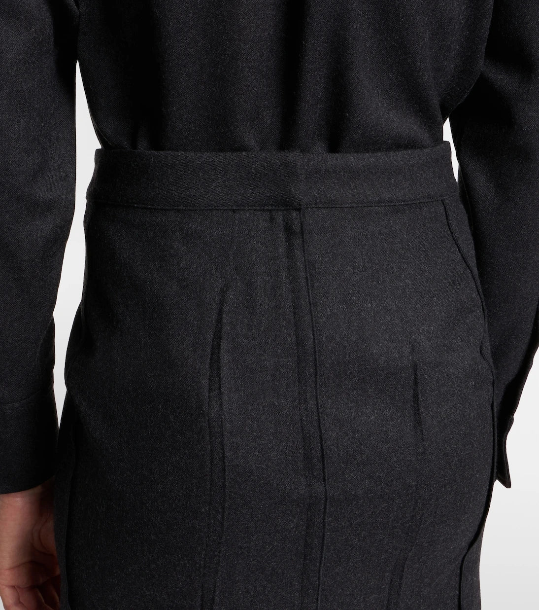 Victoria Beckham - Draped virgin wool midi skirt