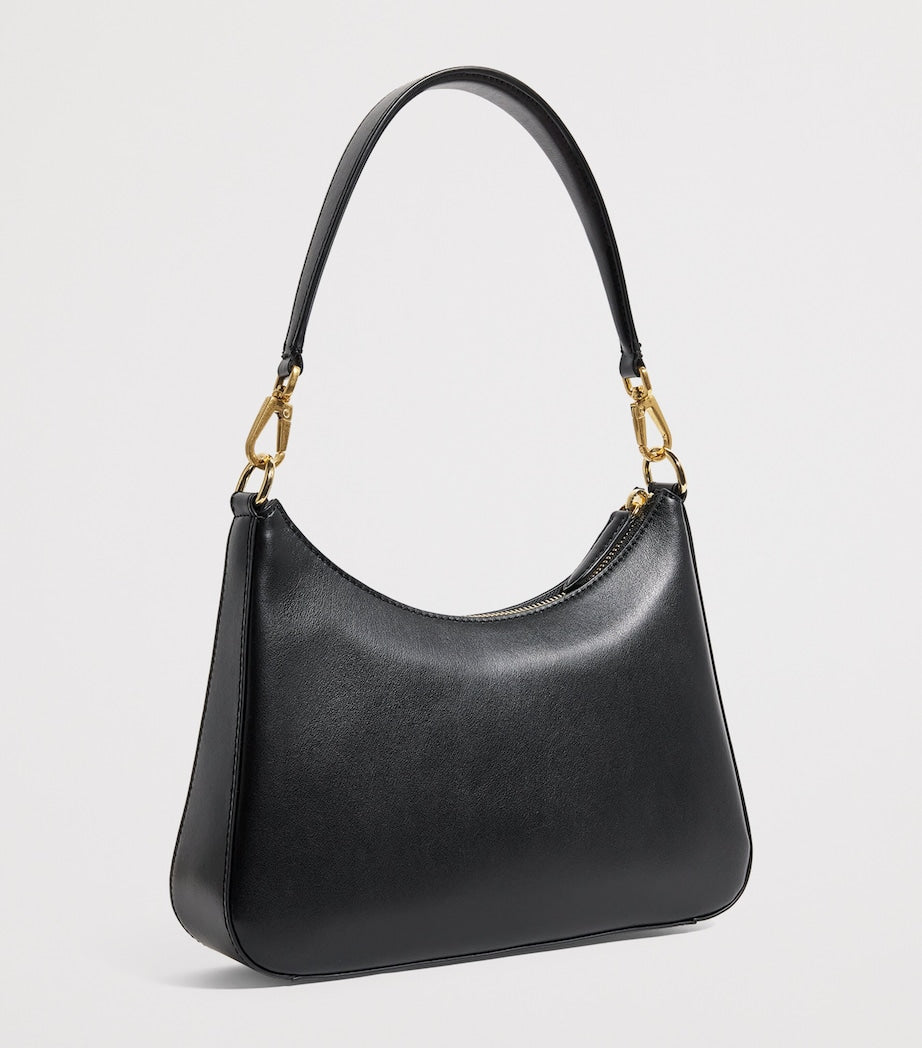 Stella McCartney Black Faux Leather Logo Shoulder Bag