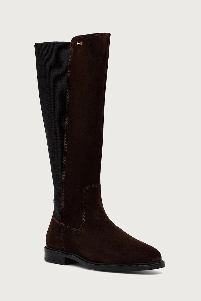 Diz Altı Kadın Süet Çizme ENAMEL FLAG SUEDE HIGH CHELSEA