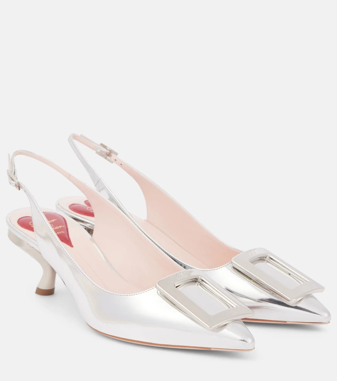 Roger Vivier - حذاء "فِرغول 55" مفتوح من الخلف من الجلد الميتاليك