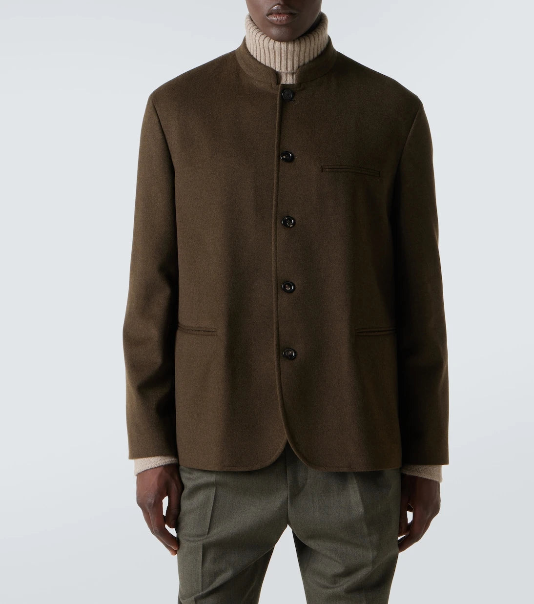 Loro Piana - جاكيت صوف كاش ويش بقصة صف أزرار واحد