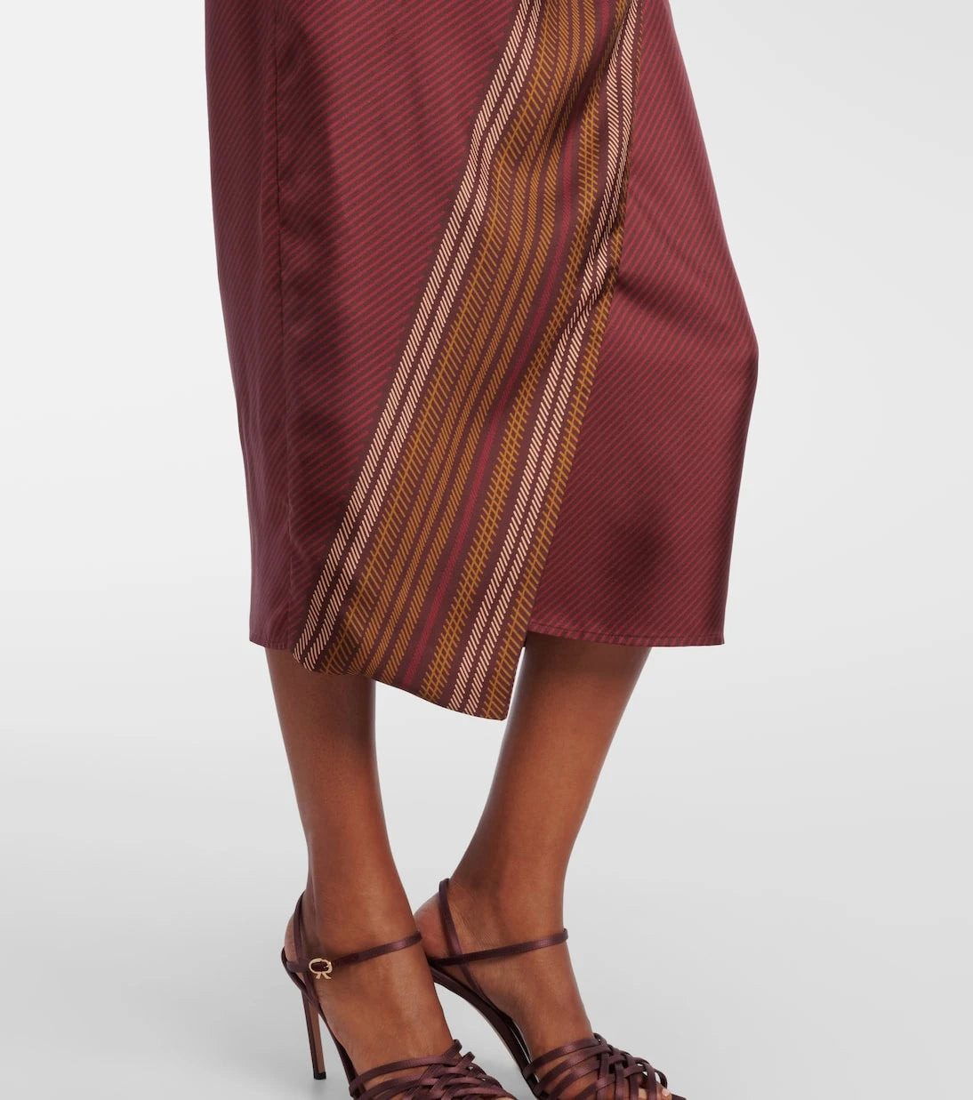 Max Mara - Edro striped silk wrap skirt
