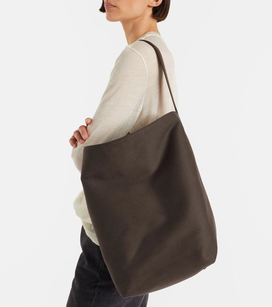 The Row - N/S Park Large canvas and leather tote bag