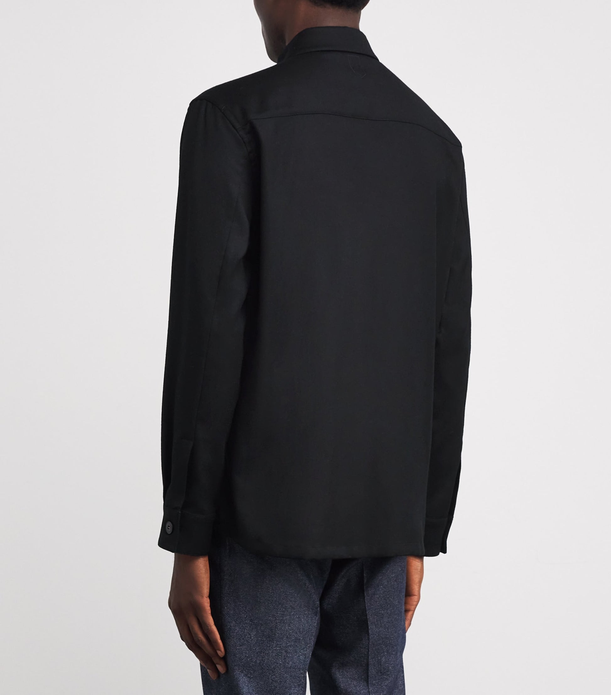 Canali Black Wool Overshirt