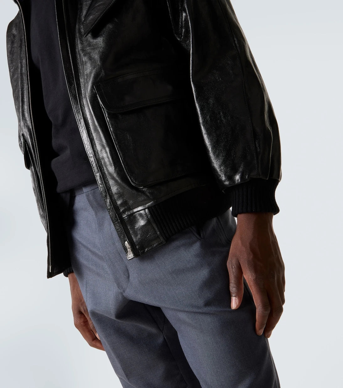 Auralee - Leather blouson jacket