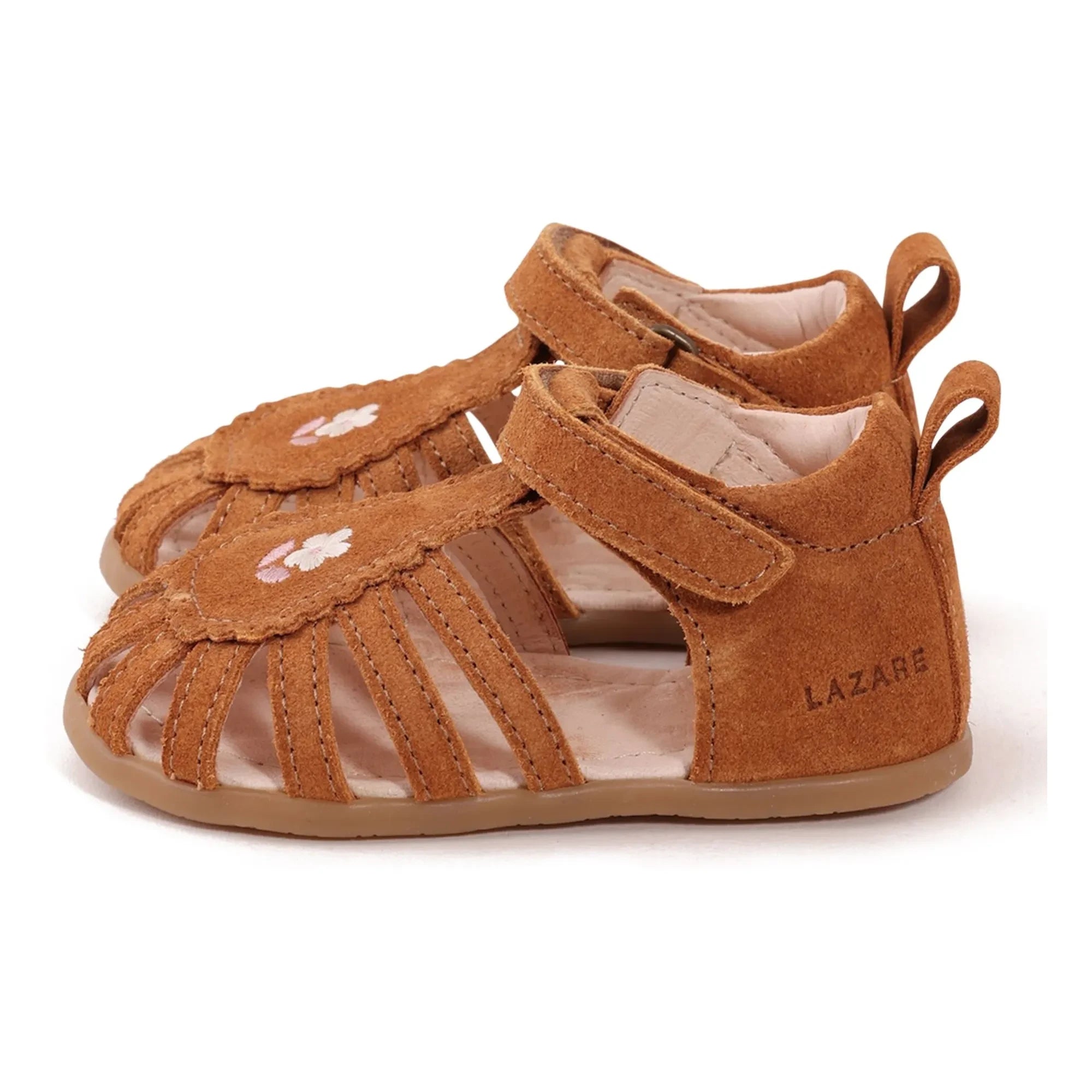 Lazare - Colette Flower Embroidered Sandals | Camel