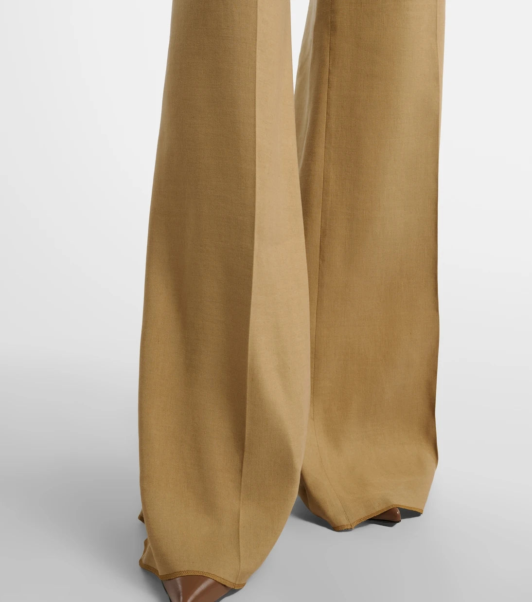 Max Mara - Linen and silk twill wide-leg pants