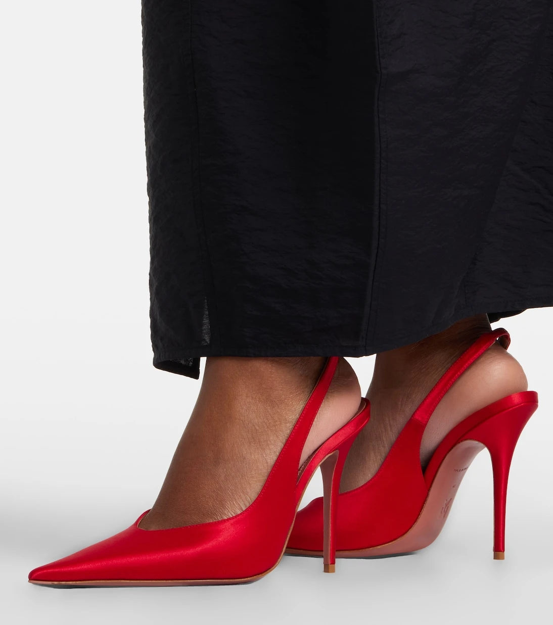 Amina Muaddi - Anok satin slingback pumps