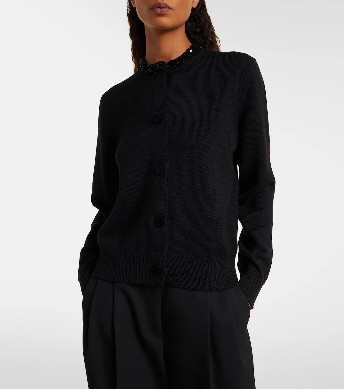 Jil Sander - Sequined virgin wool cardigan
