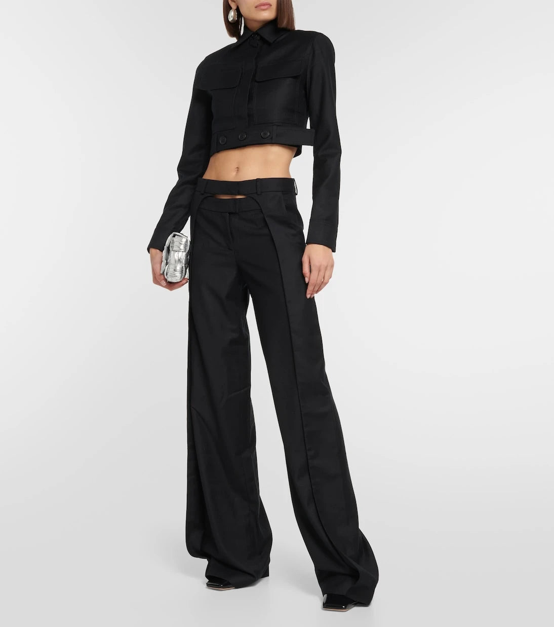 Aya Muse - Myca cropped wool jacket