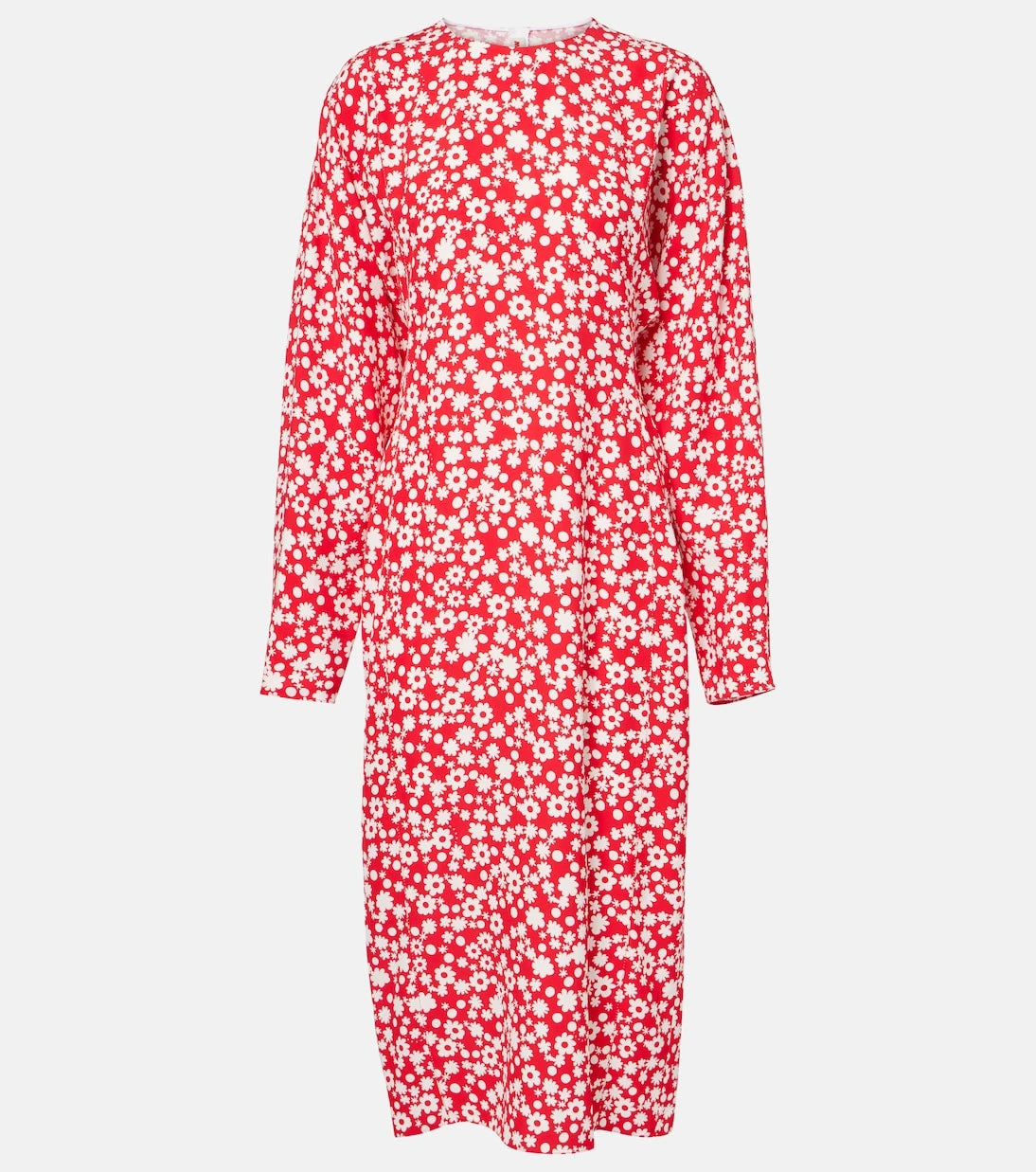 Marni - Floral enver satin midi dress