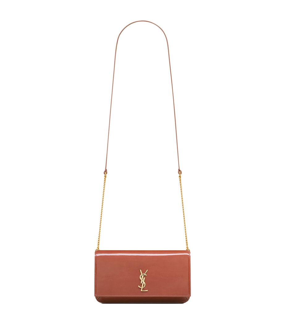 Saint Laurent Patent Leather Cassandre Phone Holder