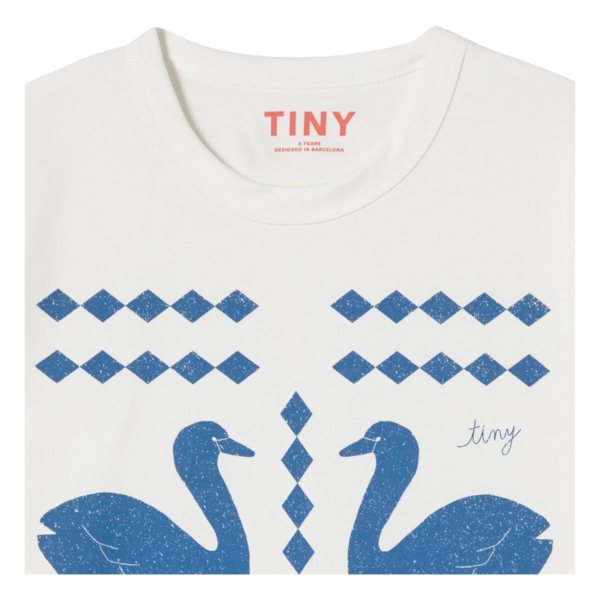 Tinycottons - T-shirt Swans Losanges Organic cotton | White