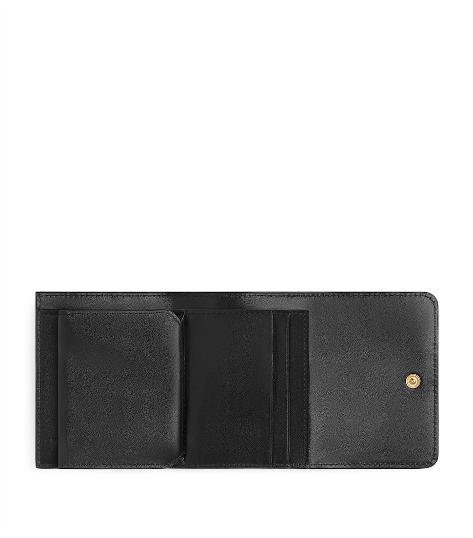 Bottega Veneta Gold Leather Intrecciato Trifold Wallet