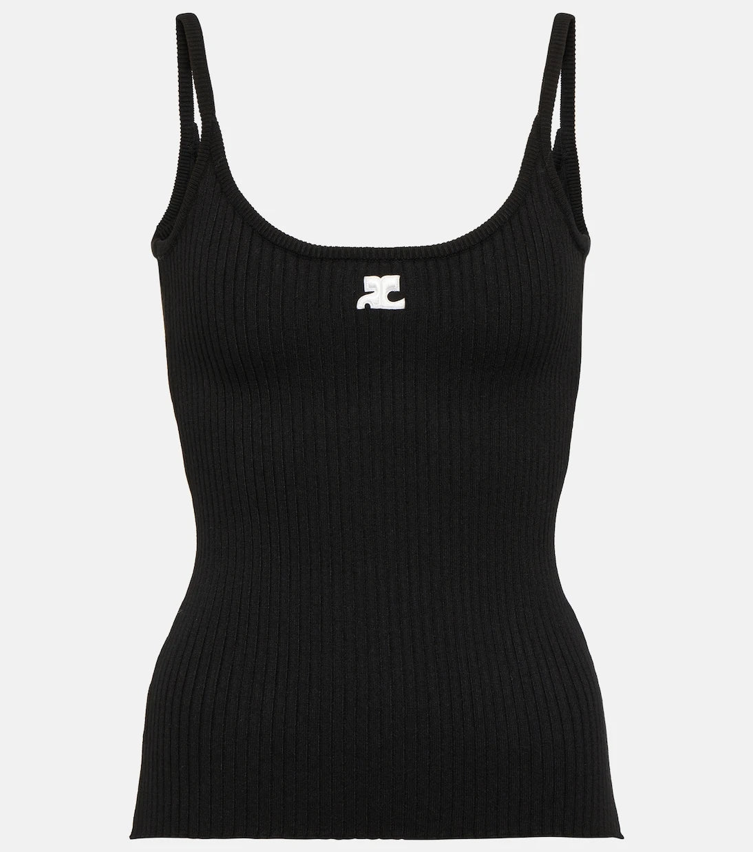Courrèges - Logo ribbed-knit tank top