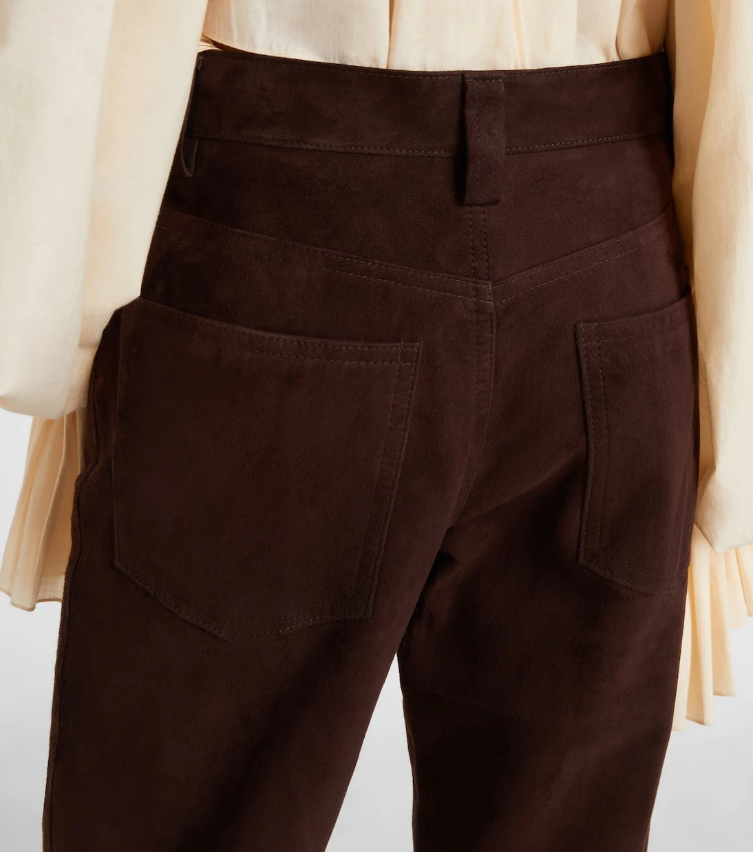 Khaite - Callum high-rise suede straight pants
