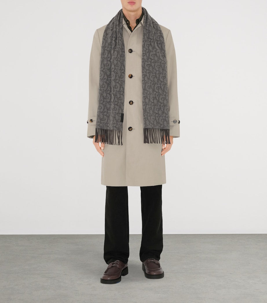 Burberry Grey Cashmere B Charm Scarf