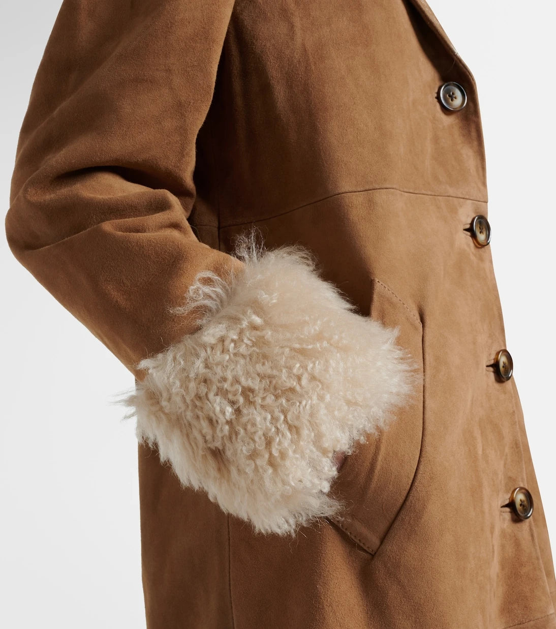Rixo - Cienna embroidered suede coat