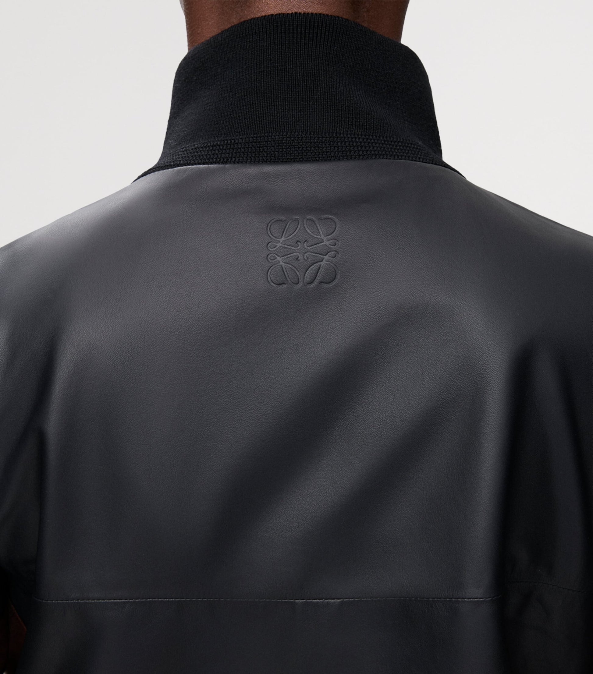 LOEWE Black Leather Cropped Jacket