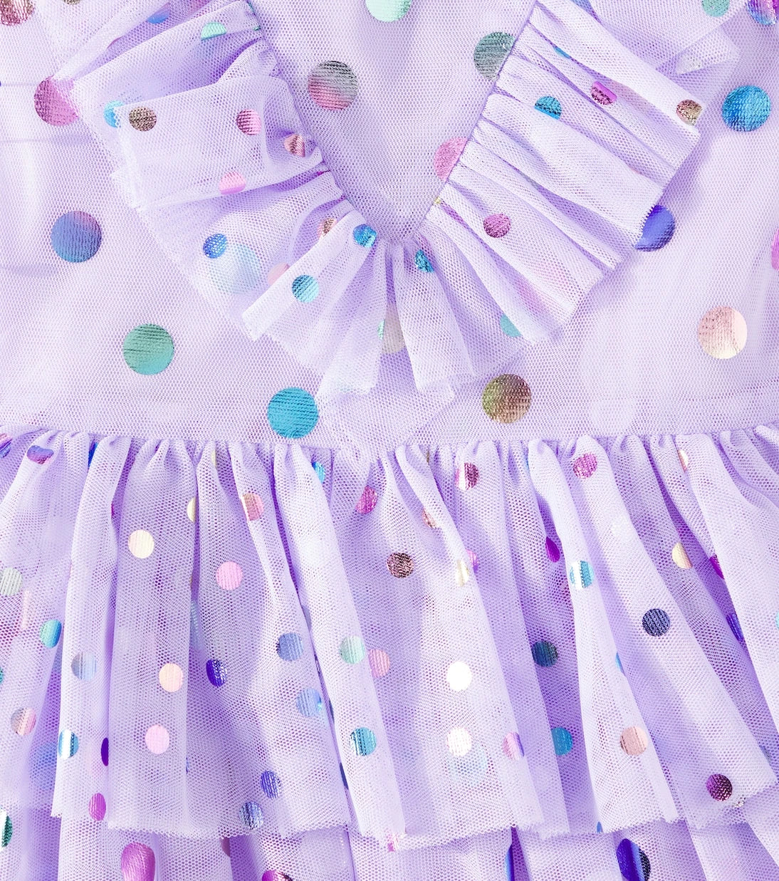 Stella McCartney Kids - Polka-dot ruffled tulle dress