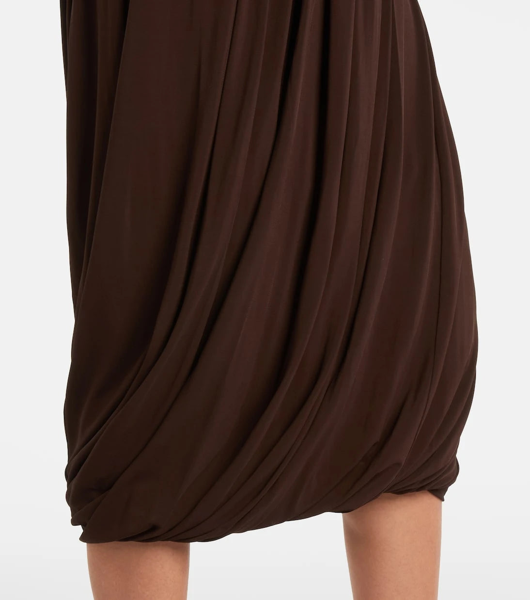 Alaïa - Gathered pleated halterneck midi dress