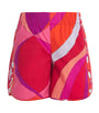 Multi Cotton Marmo Print Shorts