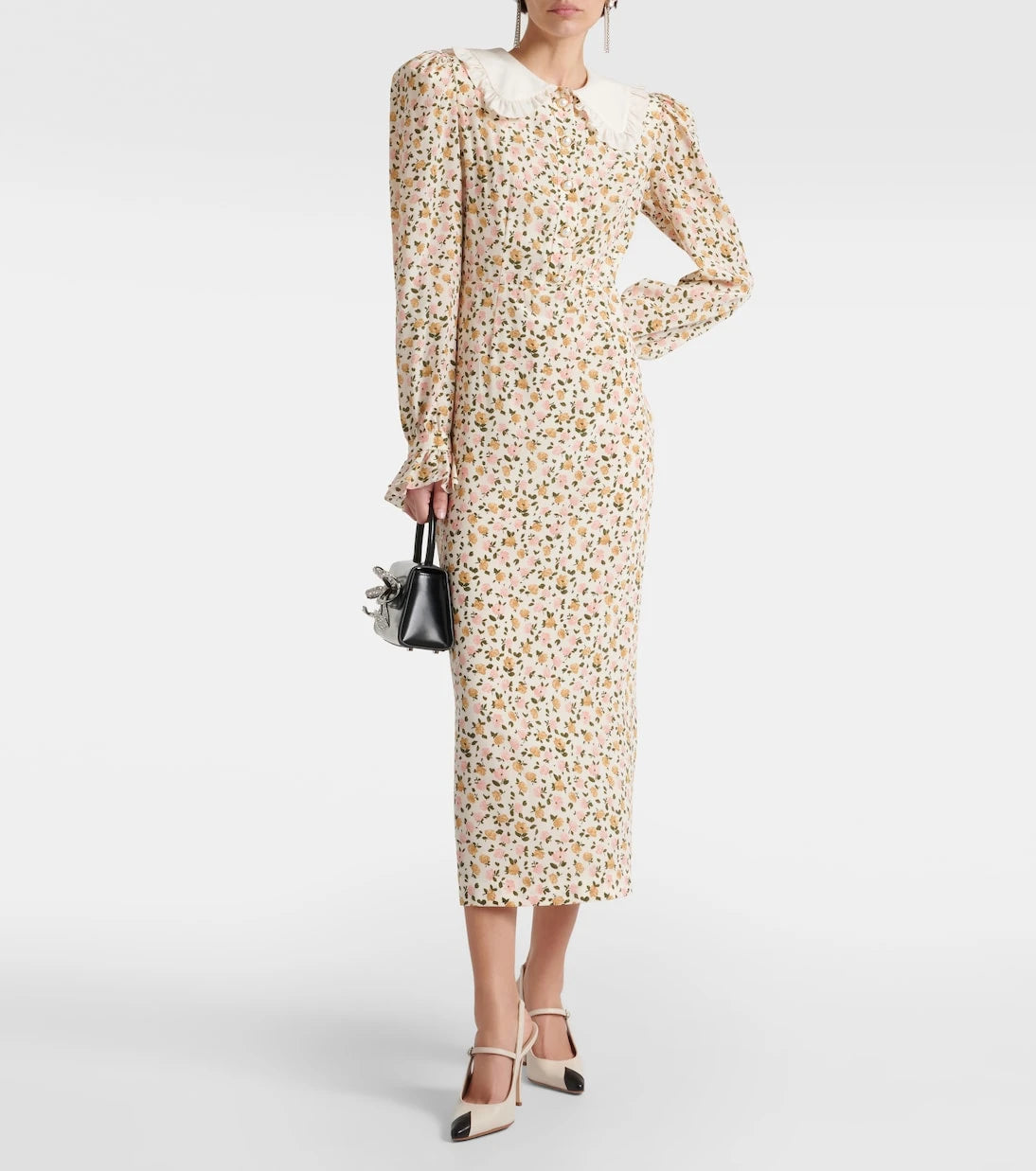 Alessandra Rich - Floral silk midi dress