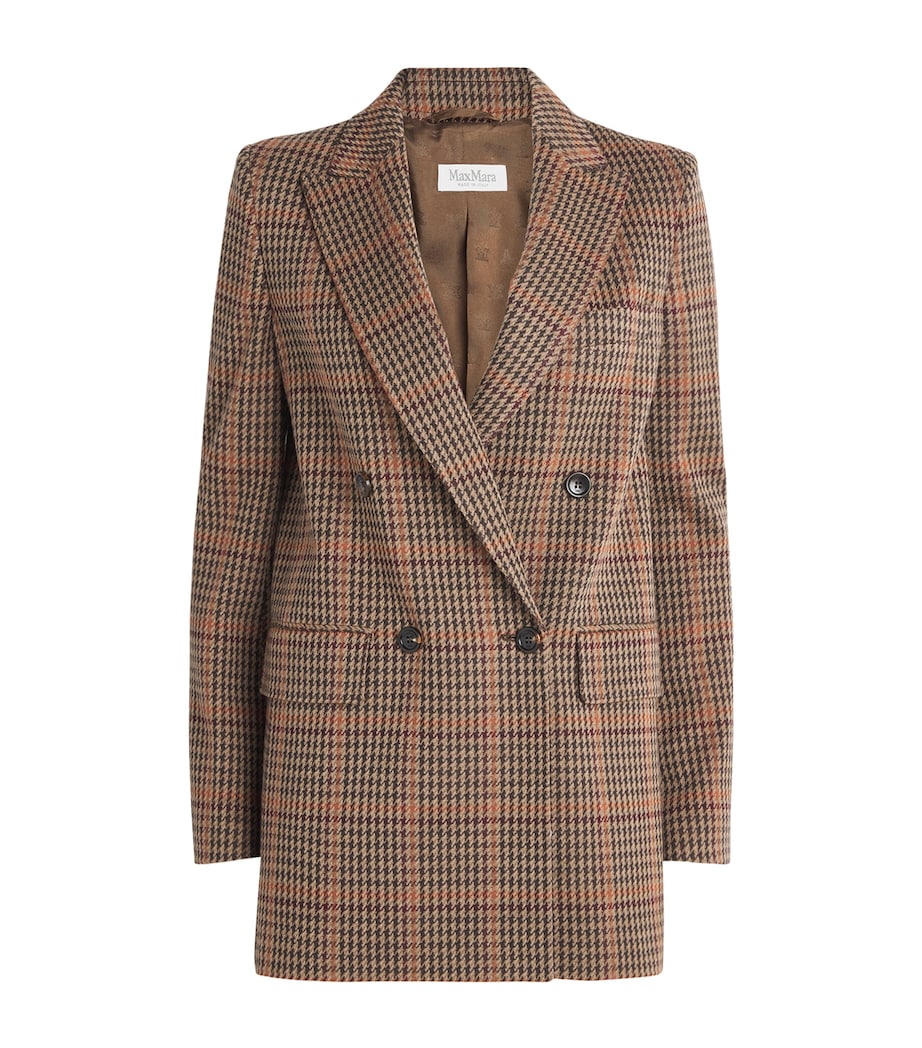 Multi Wool-Cotton Houndstooth Blazer