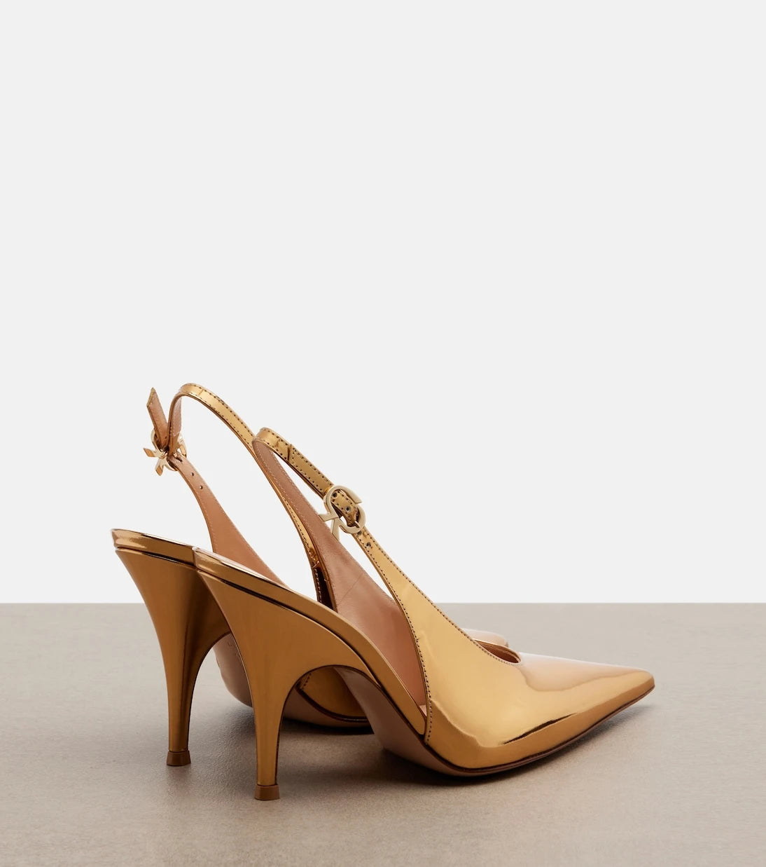 Gianvito Rossi - Sofia metallic leather slingback pumps