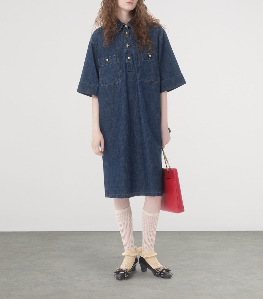 Valentino Blue Denim Midi Dress