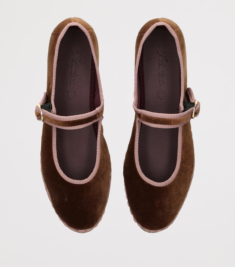 Flabelus Brown Velvet Balthasar Mary Janes