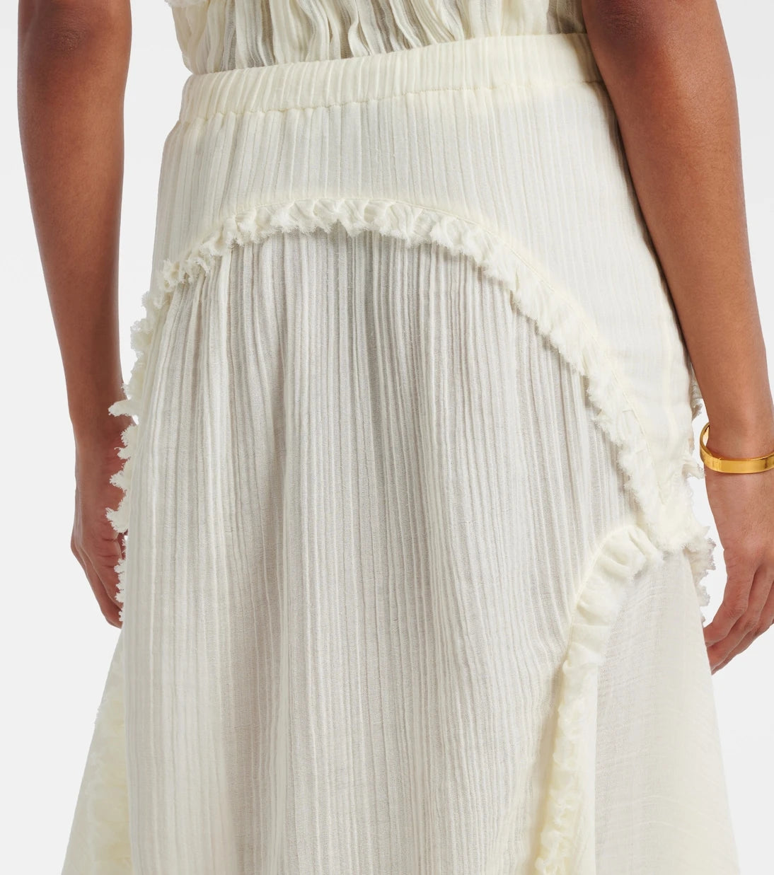 The Attico - Ruffled cotton maxi skirt