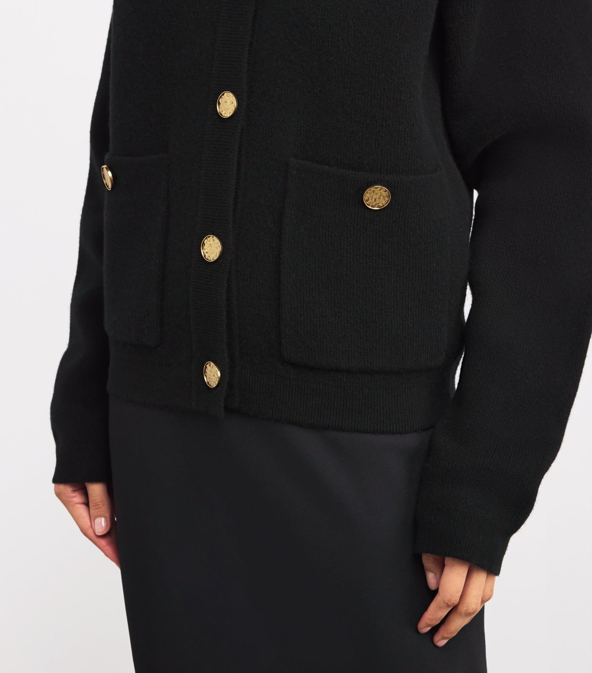 Toteme Black Wool-Blend Cardigan