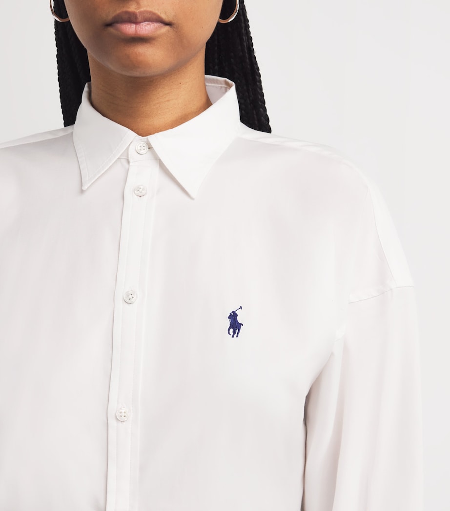 Polo Pony Shirt Mini Dress WHITE