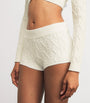 Ivory Cable-Knit Shorts