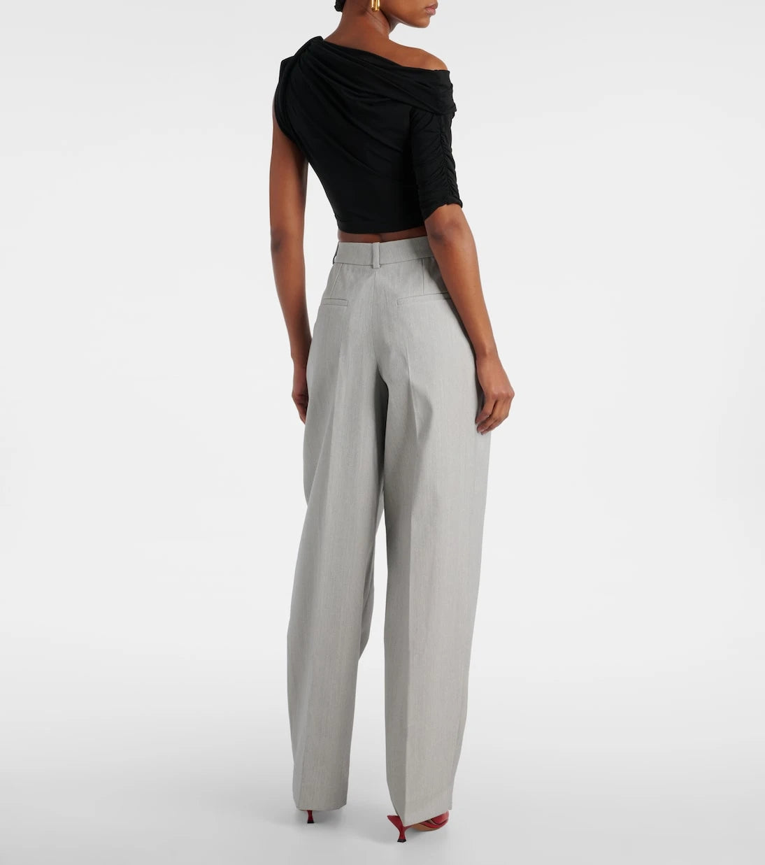 Jacquemus - Curzio mid-rise jersey wide-leg pants