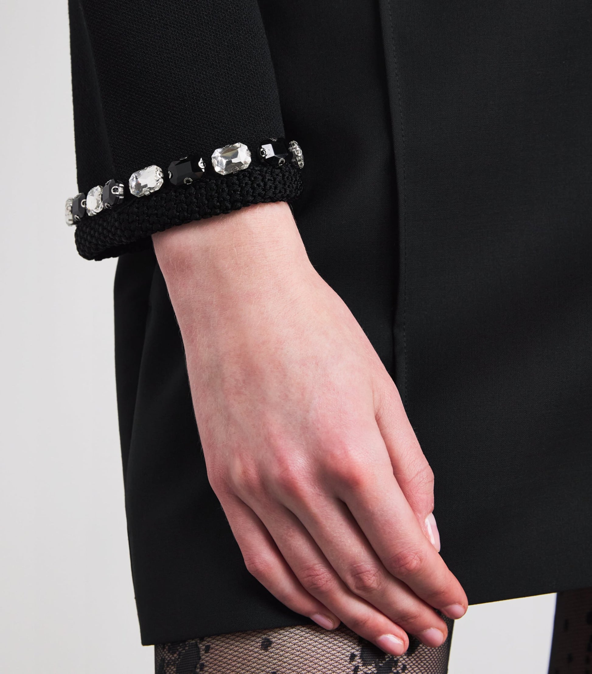 Black Embellished Cropped Cardigan