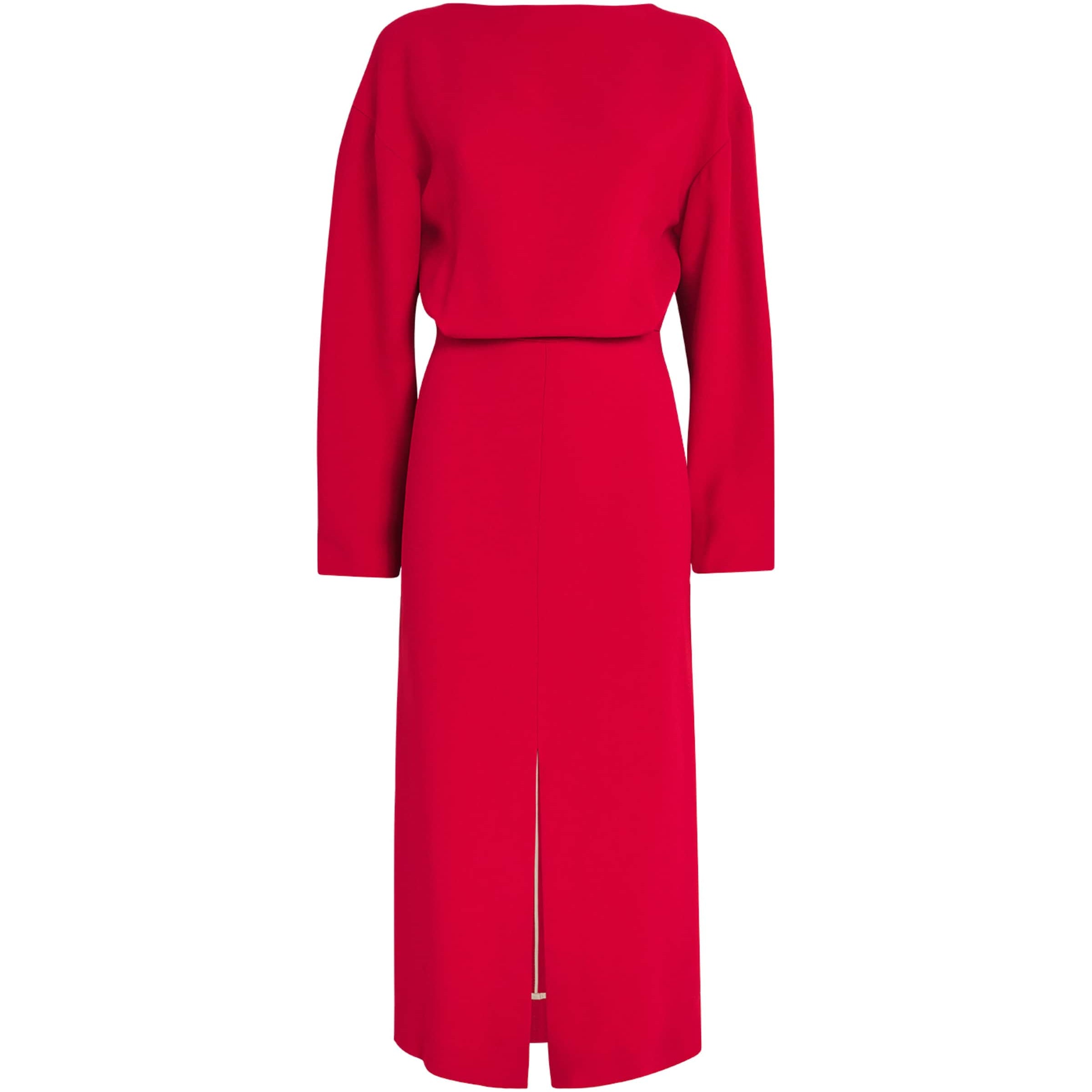 Carven Red Crepe Midi Dress