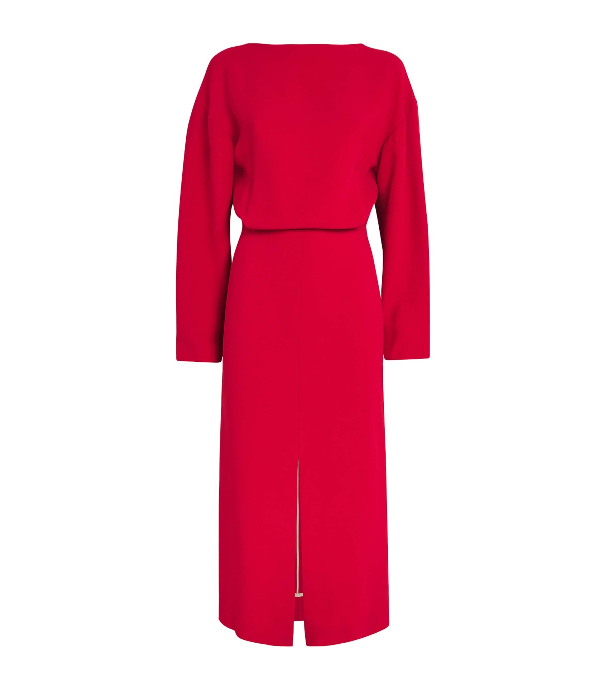 Carven Red Crepe Midi Dress