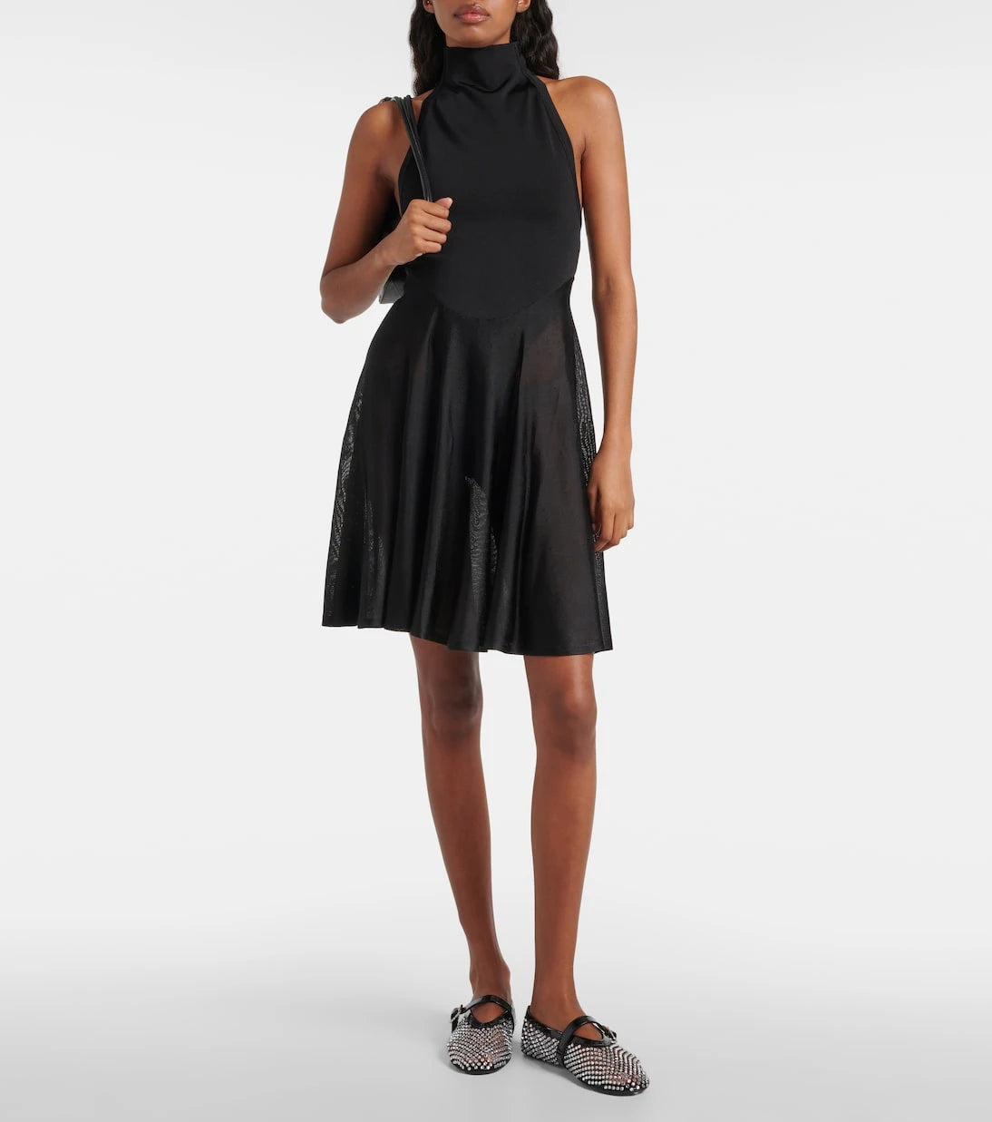 Alaïa - أحذية باليه شبكية مزينة