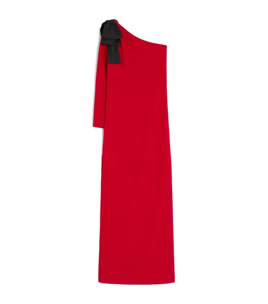 Valentino Red Silk One-Shoulder Gown