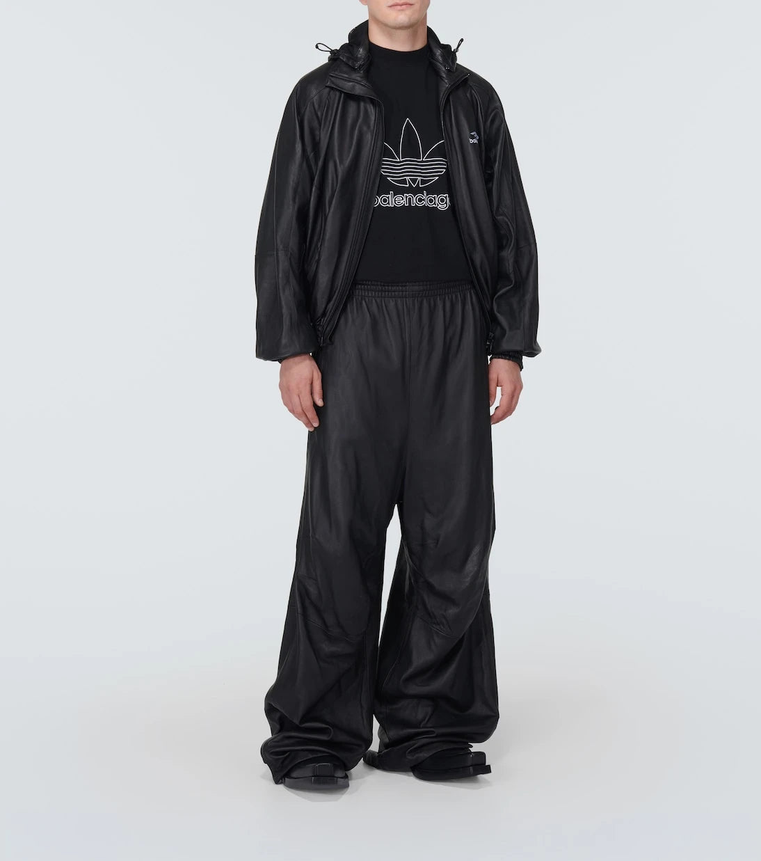 Balenciaga - 3B Sports Icon leather track jacket