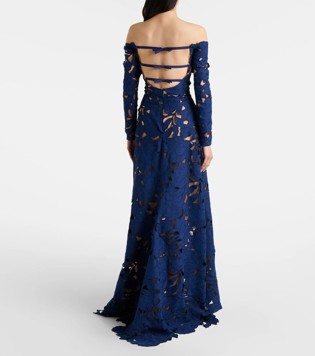 Costarellos - Off-shoulder guipure lace gown