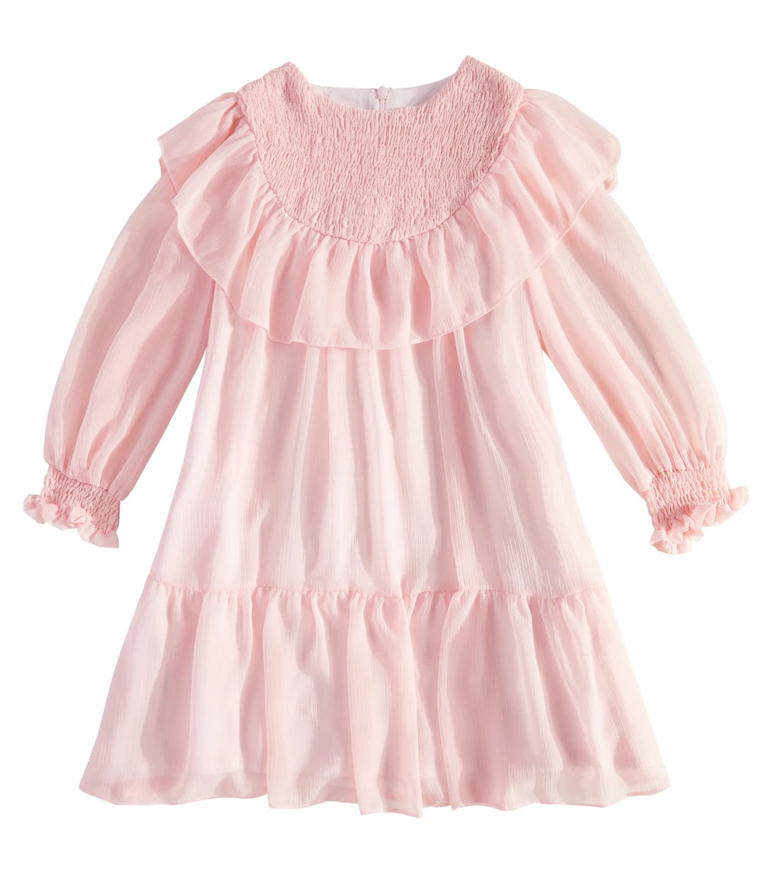 Patachou - Ruffled shirred chiffon dress