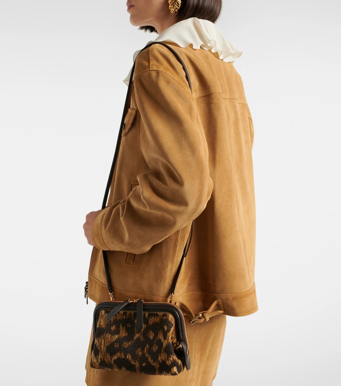 Etro - Doc leather-trimmed raffia-effect crossbody bag
