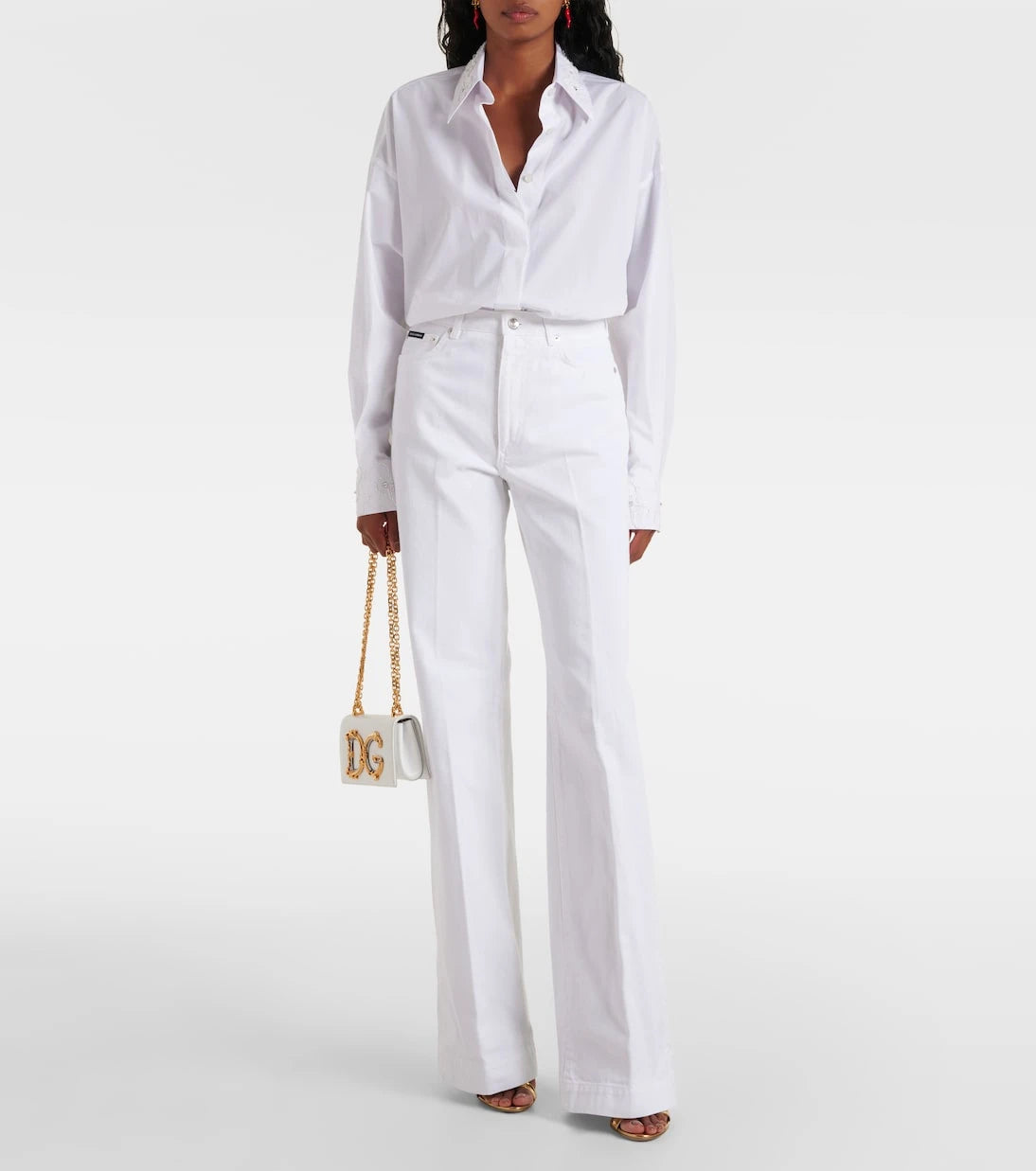 Dolce&Gabbana - Embroidered cotton poplin shirt