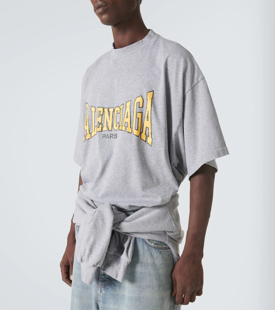 Balenciaga - تي شيرت قطني جيرسيه كبير الحجم