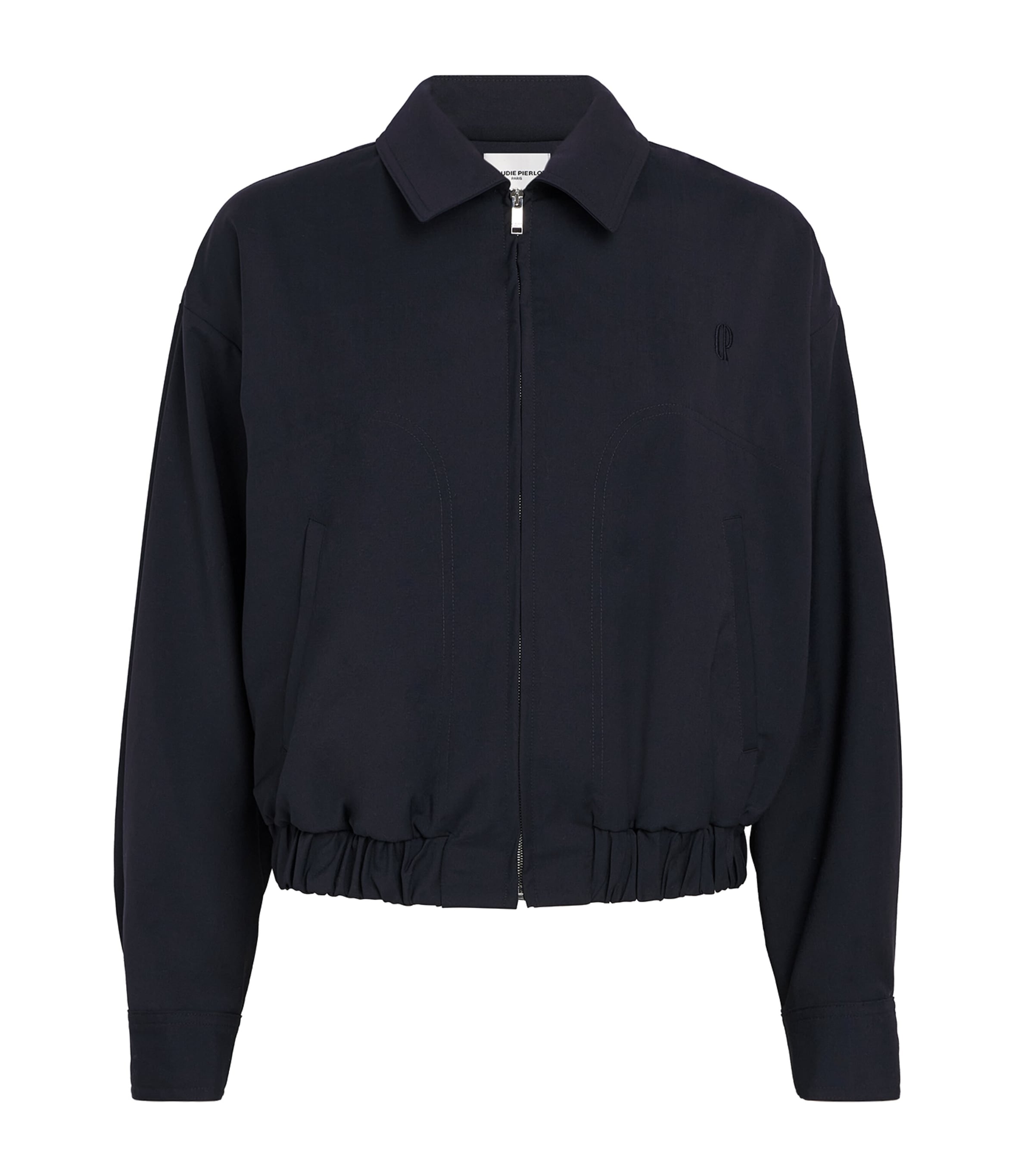 Claudie Pierlot Blue Wool-Blend Bomber Jacket