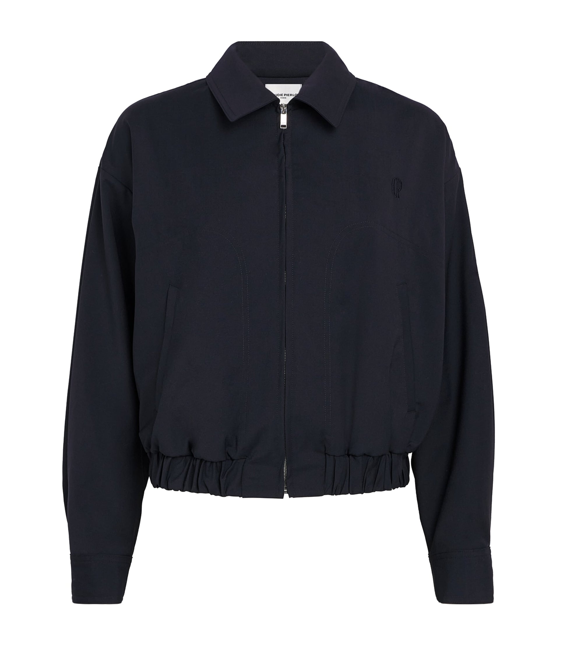 Claudie Pierlot Blue Wool-Blend Bomber Jacket